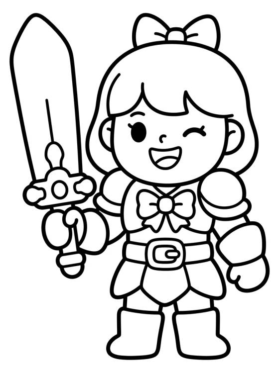 Líder Guerreira com Microfone de Espada para colorir Desenho de Líder Guerreira com Microfone de Espada para colorir e imprimir grátis