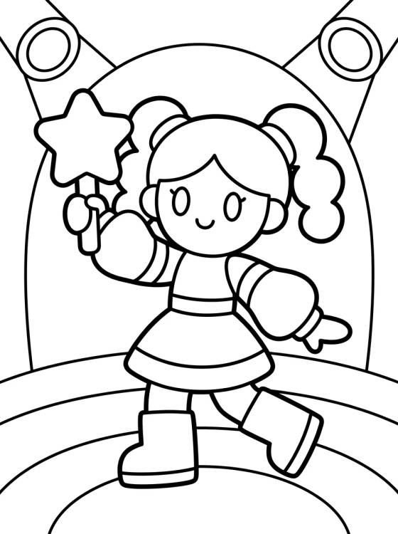 Dançarina com Bastão de Luz para colorir Desenho de Dançarina com Bastão de Luz para colorir e imprimir grátis