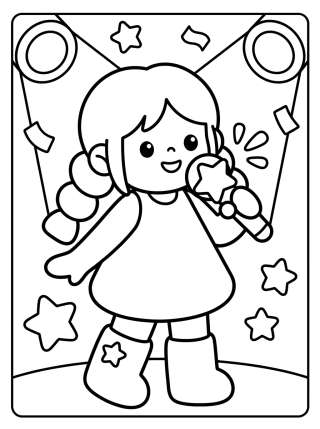 Coleção de desenhos para colorir: Guerreiras K-Pop no Palco