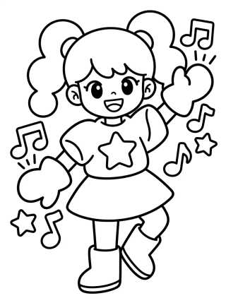 Desenho de Guerreira K-Pop Dançarina Mágica para colorir e imprimir grátis