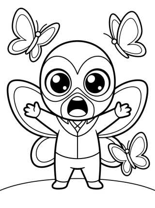 Chibi Hawk Moth Engraçado para colorir Desenho de Chibi Hawk Moth Engraçado para colorir e imprimir grátis