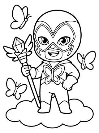 Desenho de Chibi Hawk Moth Sorrindo para colorir e imprimir grátis