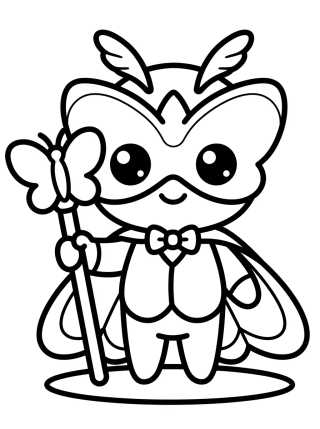 Hawk Moth Chibi Fofo para colorir Desenho de Hawk Moth Chibi Fofo para colorir e imprimir grátis