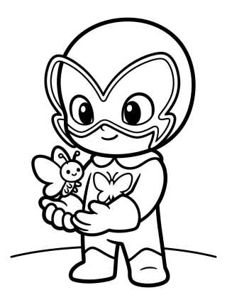 Desenho de Hawk Moth com Akuma Fofo para colorir e imprimir grátis