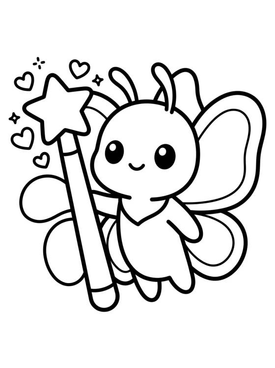 Desenho de Hawk Moth com Cetro Mágico para colorir e imprimir grátis