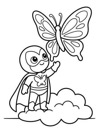 Desenho de Hawk Moth e a Borboleta Mágica para colorir e imprimir grátis
