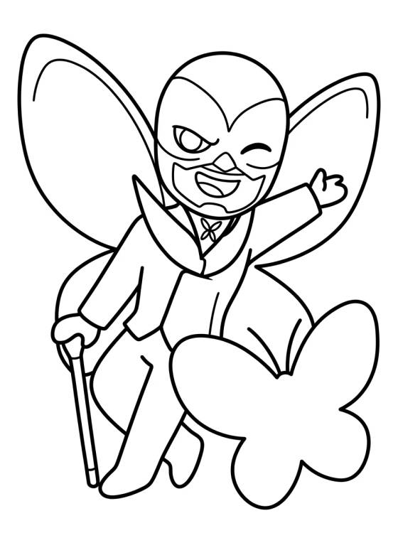 Desenho de Hawk Moth em Pose Divertida para colorir e imprimir grátis
