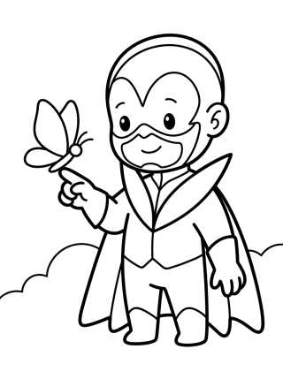 Hawk Moth Fofo com Borboleta Akuma para colorir Desenho de Hawk Moth Fofo com Borboleta Akuma para colorir e imprimir grátis
