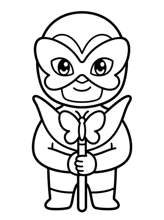Desenho de Hawk Moth Fofo com seu Cetro para colorir e imprimir grátis