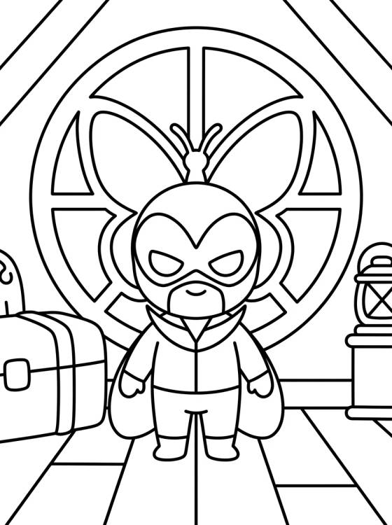Desenho de Hawk Moth na Janela Secreta para colorir e imprimir grátis
