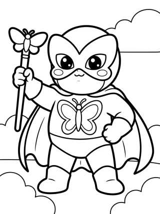 Desenho de Hawk Moth Poderoso Kawaii para colorir e imprimir grátis