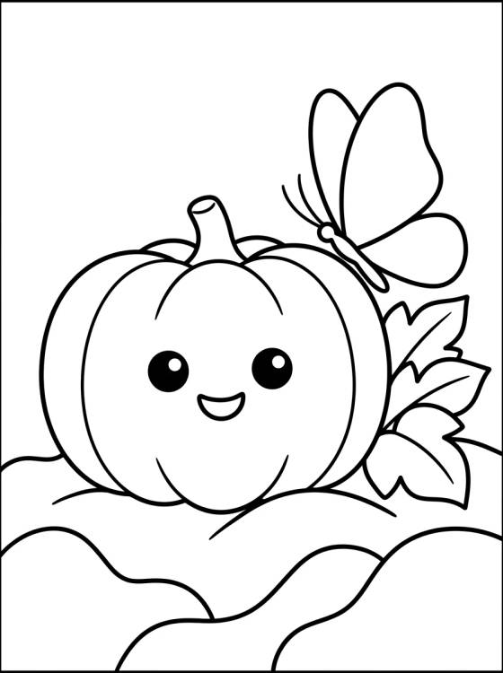 Abóbora Sorridente para colorir Desenho de Abóbora Sorridente para colorir e imprimir grátis