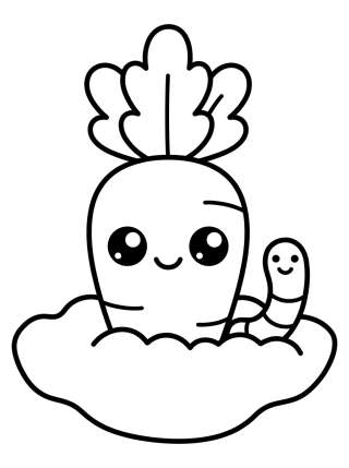 Coleção de desenhos para colorir: Horta Divertida para Colorir