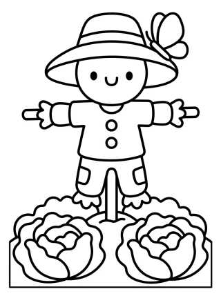 Espantalho Amigo da Horta para colorir Desenho de Espantalho Amigo da Horta para colorir e imprimir grátis