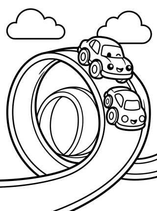 Desenho de Looping Radical na Pista para colorir e imprimir grátis