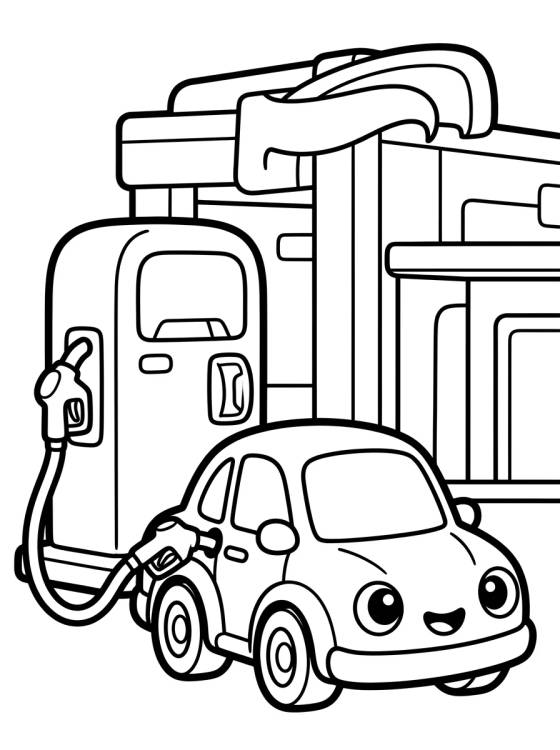 Desenho de Posto de Gasolina Hot Wheels para colorir e imprimir grátis