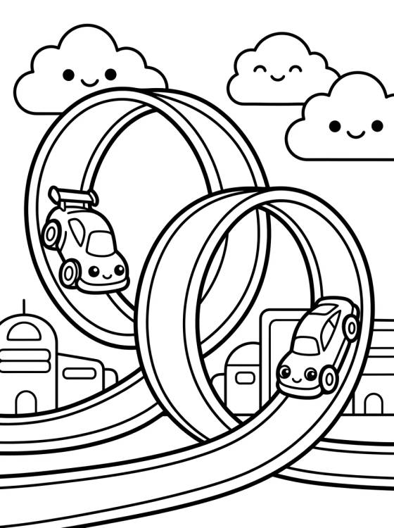 Super Looping em Hot Wheels City para colorir Desenho de Super Looping em Hot Wheels City para colorir e imprimir grátis