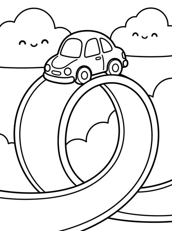 Carrinho no Loop Hot Wheels para colorir Desenho de Carrinho no Loop Hot Wheels para colorir e imprimir grátis