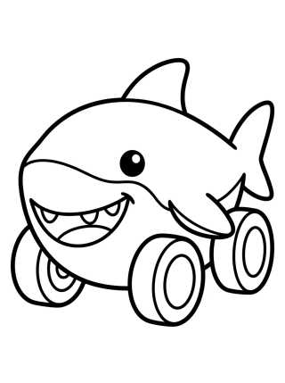 Desenho de Carrinho Tubarão Hot Wheels para colorir e imprimir grátis
