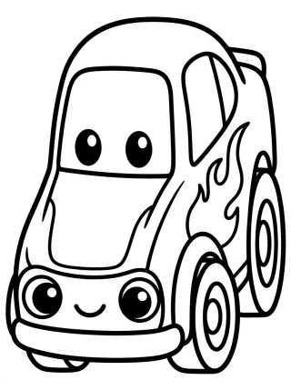 Desenho de Hot Wheels Carro de Chamas para colorir e imprimir grátis