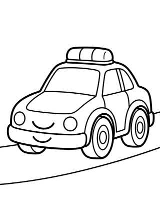 Desenho de Hot Wheels Carro de Polícia Infantil para colorir e imprimir grátis