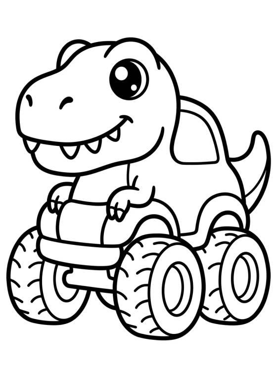 Desenho de Hot Wheels Carro Dinossauro para colorir e imprimir grátis