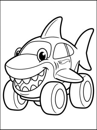 Desenho de Hot Wheels Carro Tubarão para colorir e imprimir grátis