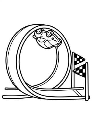 Desenho de Hot Wheels Fazendo Loop Radical para colorir e imprimir grátis