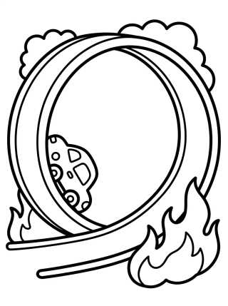 Desenho de Hot Wheels no Pista Loop para colorir e imprimir grátis