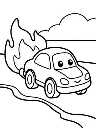 Desenho de Hot Wheels Soltando Fogo pelo Escapamento para colorir e imprimir grátis