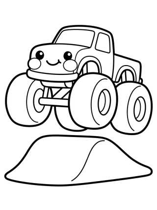 Desenho de Monster Truck Hot Wheels Amigável para colorir e imprimir grátis