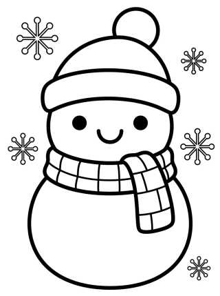 Desenho de Boneco de Neve Sorridente para colorir e imprimir grátis