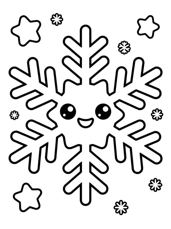 Desenho de Floco de Neve Sorridente para colorir e imprimir grátis