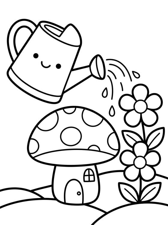 Desenho de Regador de Jardim Encantado para colorir e imprimir grátis