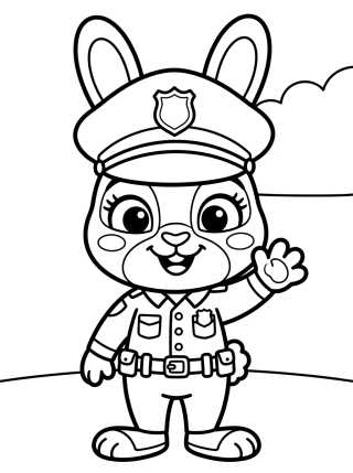 Judy Hopps Policial Sorridente para colorir Desenho de Judy Hopps Policial Sorridente para colorir e imprimir grátis