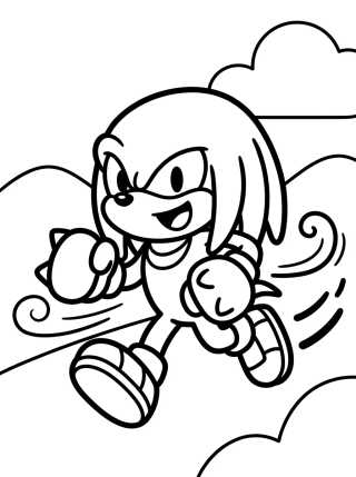 Knuckles Correndo Alegre para colorir Desenho de Knuckles Correndo Alegre para colorir e imprimir grátis
