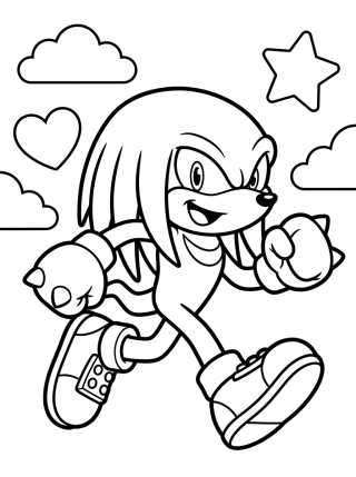 Desenho de Knuckles Correndo Apressado para colorir e imprimir grátis