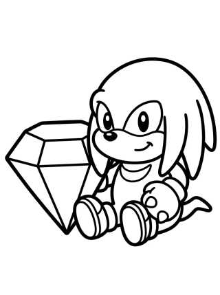 Desenho de Knuckles e a Esmeralda Mestre para colorir e imprimir grátis