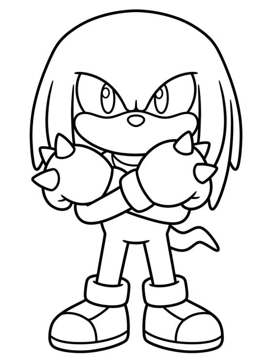 Knuckles em Pose de Herói para colorir Desenho de Knuckles em Pose de Herói para colorir e imprimir grátis
