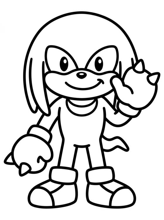 Desenho de Knuckles Fofo Sorrindo para colorir e imprimir grátis