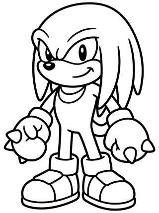 Knuckles Fofo Sorrindo para colorir Desenho de Knuckles Fofo Sorrindo para colorir e imprimir grátis