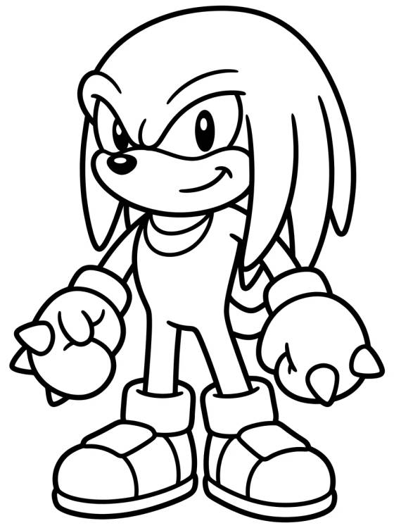 Knuckles Fofo Sorrindo para colorir Desenho de Knuckles Fofo Sorrindo para colorir e imprimir grátis