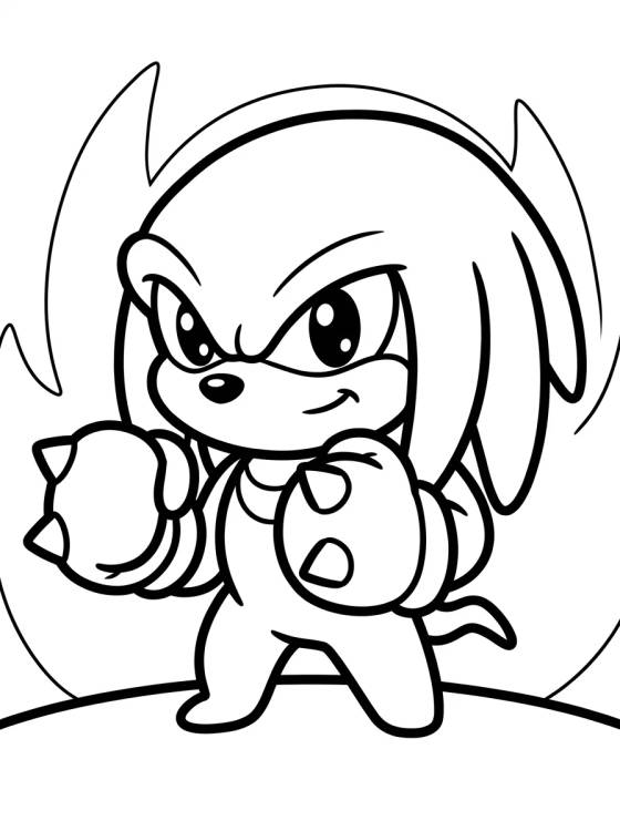 Knuckles Mostrando a Força para colorir Desenho de Knuckles Mostrando a Força para colorir e imprimir grátis