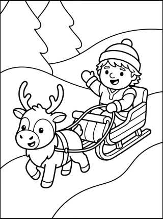 Kristoff e Sven no Trenó de Neve para colorir Desenho de Kristoff e Sven no Trenó de Neve para colorir e imprimir grátis