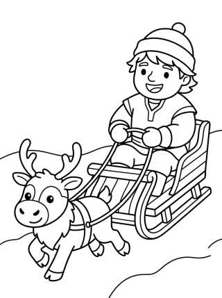 Kristoff e Sven no Trenó para colorir Desenho de Kristoff e Sven no Trenó para colorir e imprimir grátis