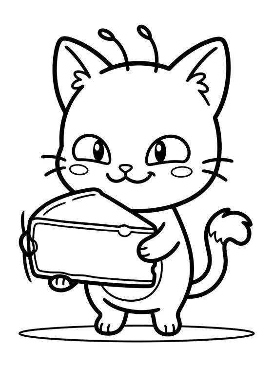 Desenho de Kwami Plagg com Queijo para colorir e imprimir grátis