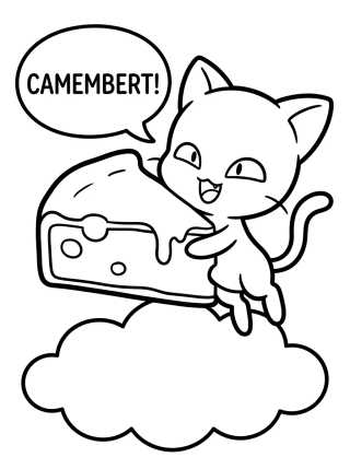 Desenho de Plagg e seu Queijo Camembert para colorir e imprimir grátis