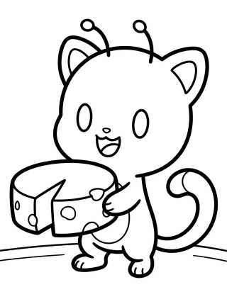 Desenho de Plagg o Kwami do Gato Preto para colorir e imprimir grátis