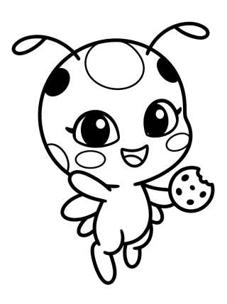 Desenho de Tikki a Kwami da Joaninha para colorir e imprimir grátis