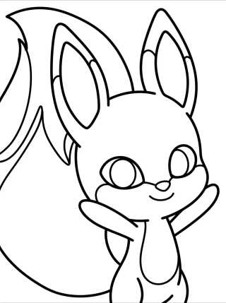 Desenho de Trixx a Kwami Raposinha Kawaii para colorir e imprimir grátis